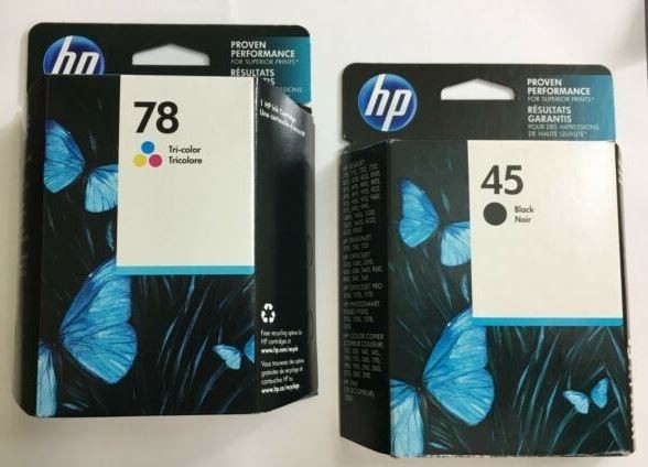Genuine Factory Sealed HP 45 Black & 78 Color Ink Cartridges 2018-2021