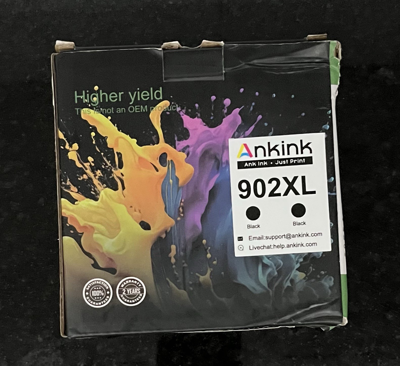 Ank Ink. 902KL  Black Ink Cartridges. Sealed.Officejet Pro.