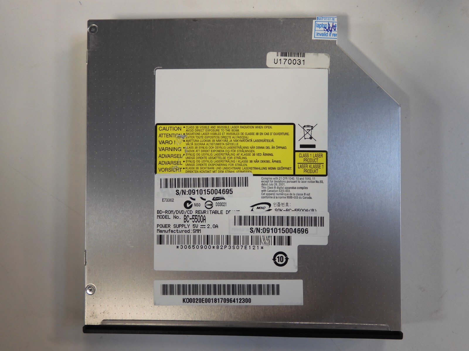 BC-5500A SONY 2X PATA SLIM BLU-RAY DRIVE