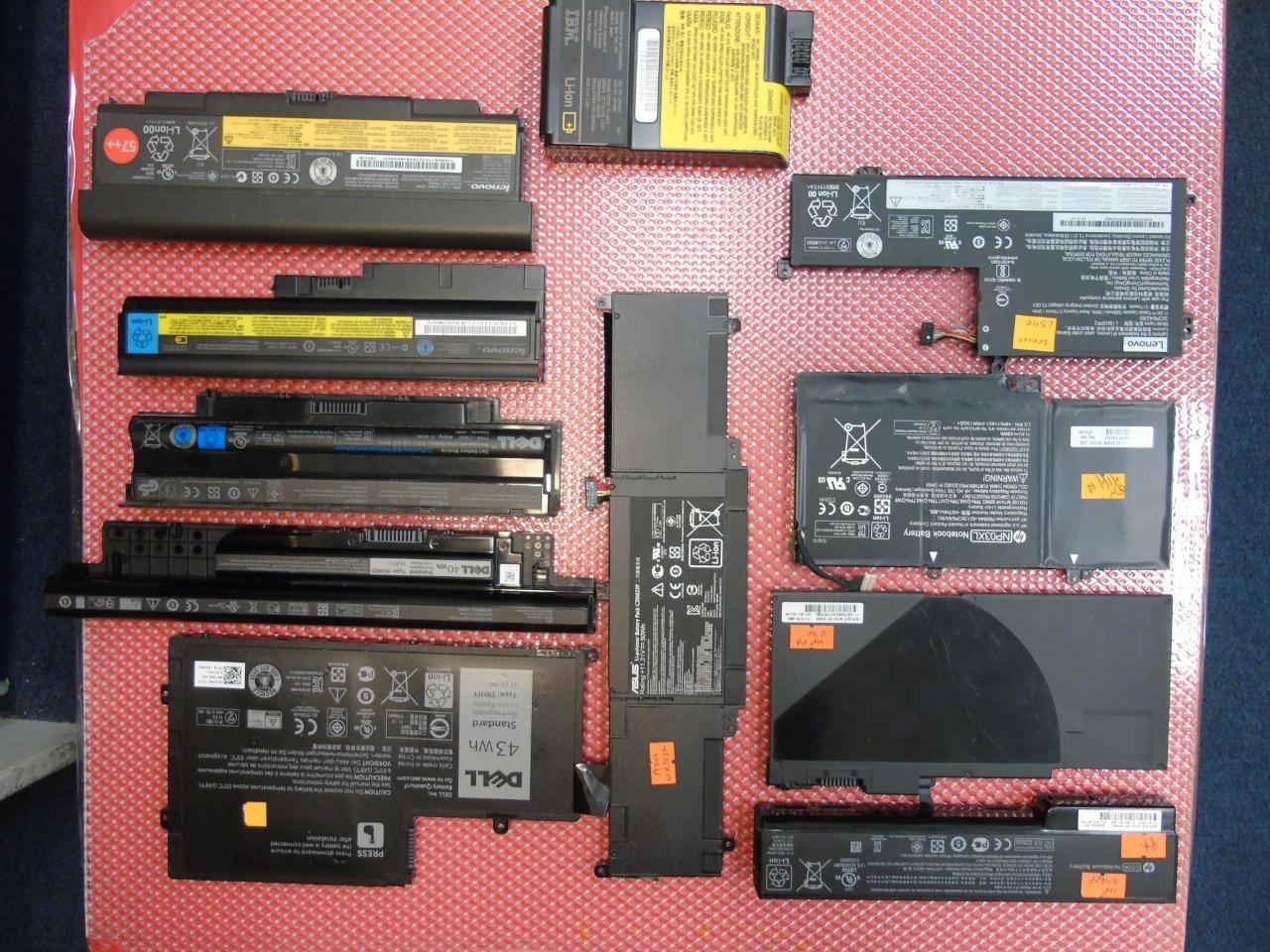 Lot of 11 - HP Dell ASUS IBM  Laptop Battery Batteries - Dead Lot, Low Minutes