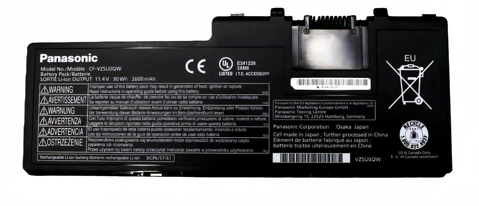 Genuine CF-VZSU0QW CF-20 Battery for Panasonic ToughBook Toughpad FZ-A2 Mk1 30WH