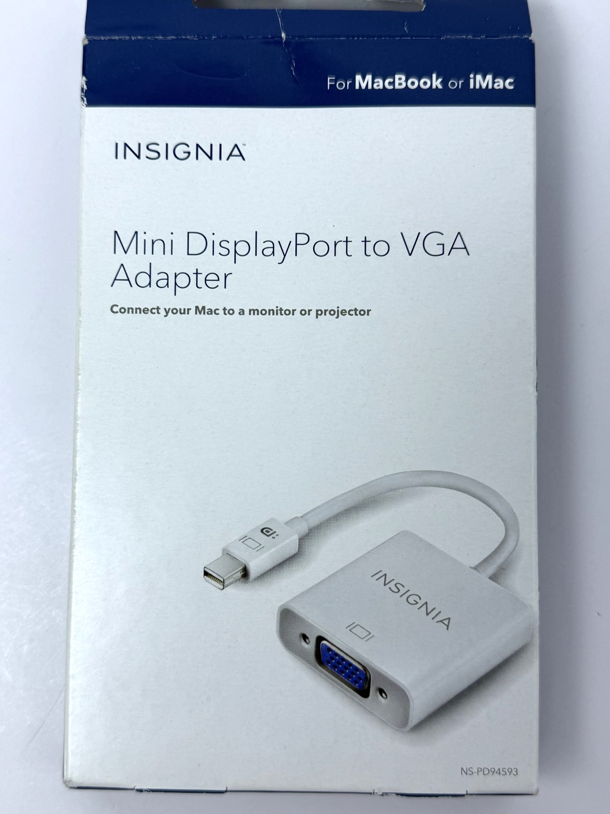 Insignia Mini Display Port to VGA Adapter MacBook or iMac NIP 7"