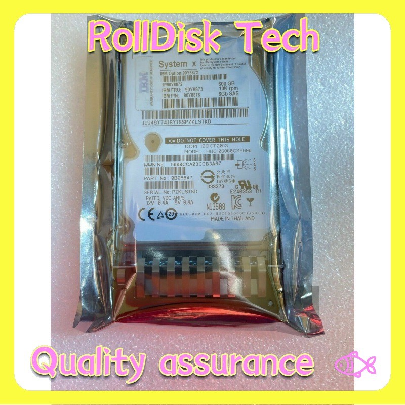 New 90Y8872 90Y8873 90Y8876 IBM 600GB 10K RPM 6Gb/s 2.5" SAS Hard Drive W/Caddy