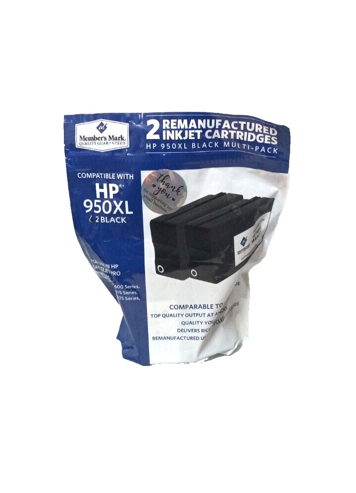 Inkjet Cartridges 2  Members Mark Black=  Compatable HP 950XL  replacement