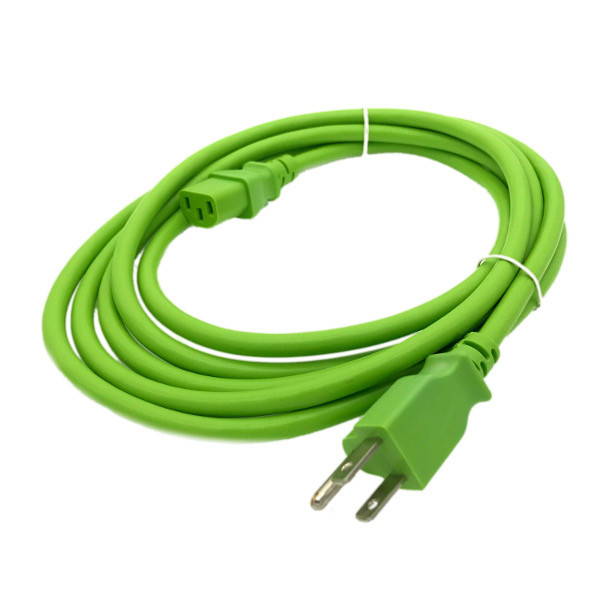Green 10 FT Universal 3 Prong Power Cord Cable 18AWG Computer Printer Monitor TV