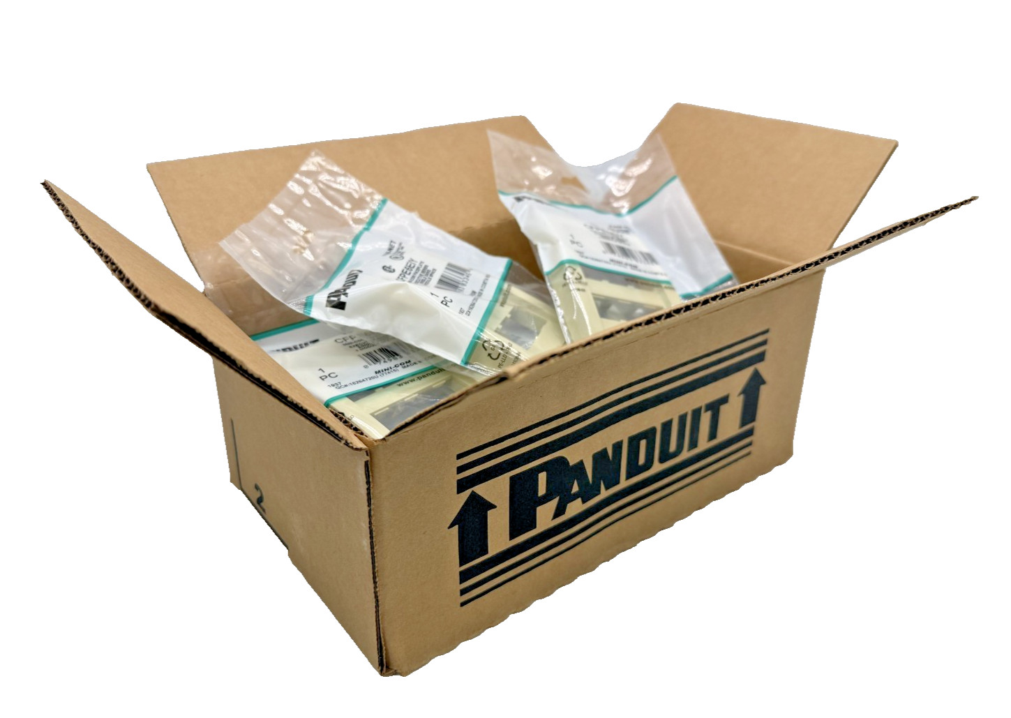 Lot of 10x PANDUIT CFPE6EIY 6 Port Mini-Com Executive Series Faceplate, IVORY