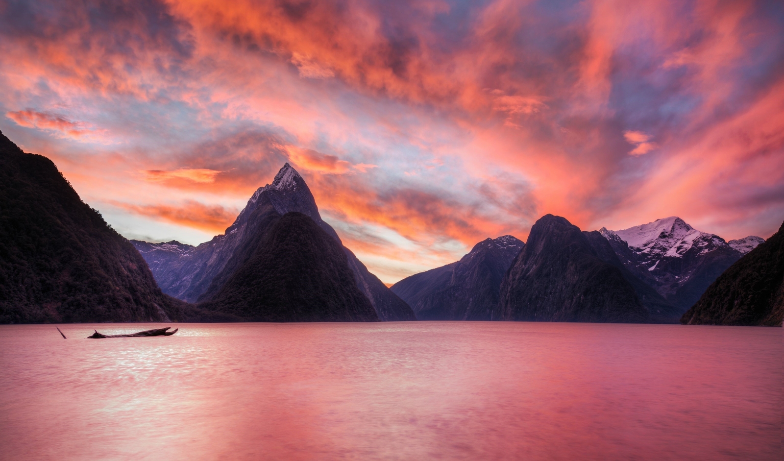 Landscape mountains water sky clouds lake photography Custom Gaming Mat Desk