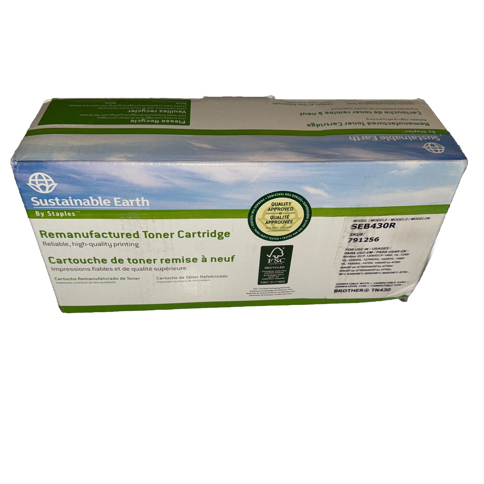 Sustainable Earth by Staples SEB430R SKU#791256 Toner Cartridge