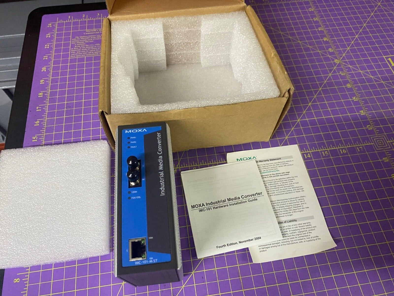 MOXA IMC-101-M-ST Ethernet to Fiber Media Converter rev 2.3 NEW