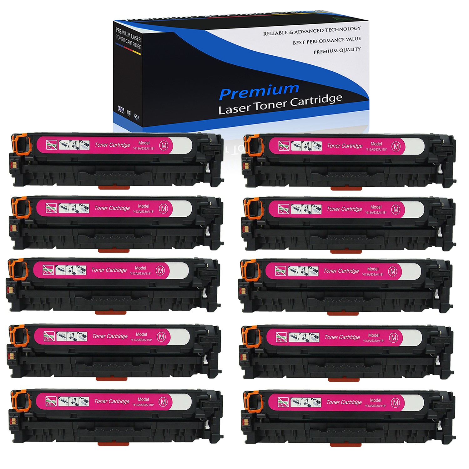 10PK Magenta CRG118 C118 Toner for Canon 118  ImageClass LBP7200Cdn LBP7660Cdn