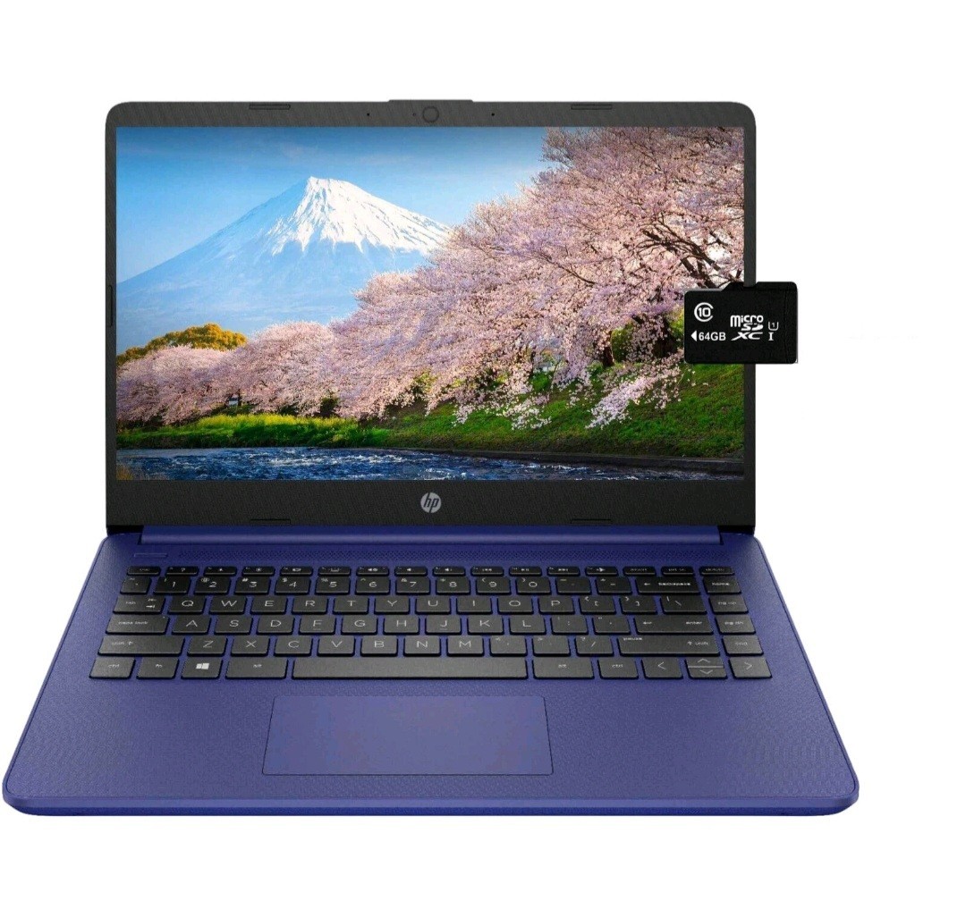 HP 14'' HD Laptop, Intel 4-Core CPU, 8GB RAM, 128GB (64+64) READ Description 