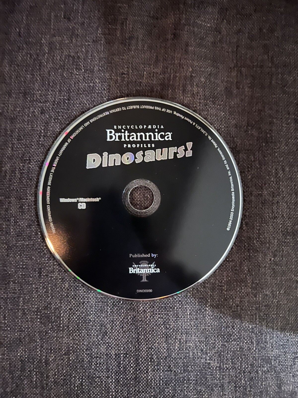 Encyclopedia Brittanica Profiles Dinosaurs Win 98/2000 & Mac 10.1 CD Disc Only
