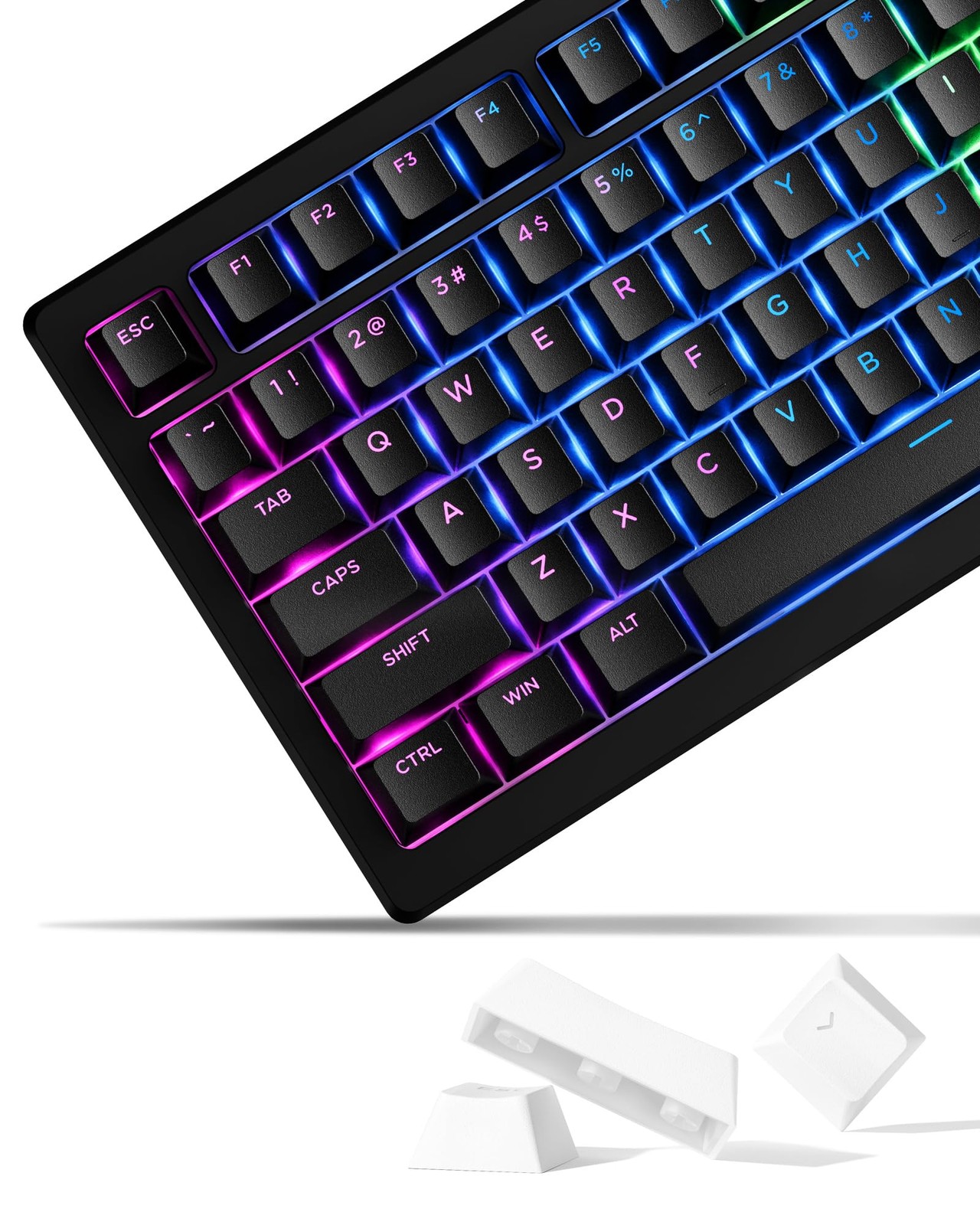 x XVX Doubleshot PBT Keycaps 60 75 100 Percent - Shine Through Keycaps