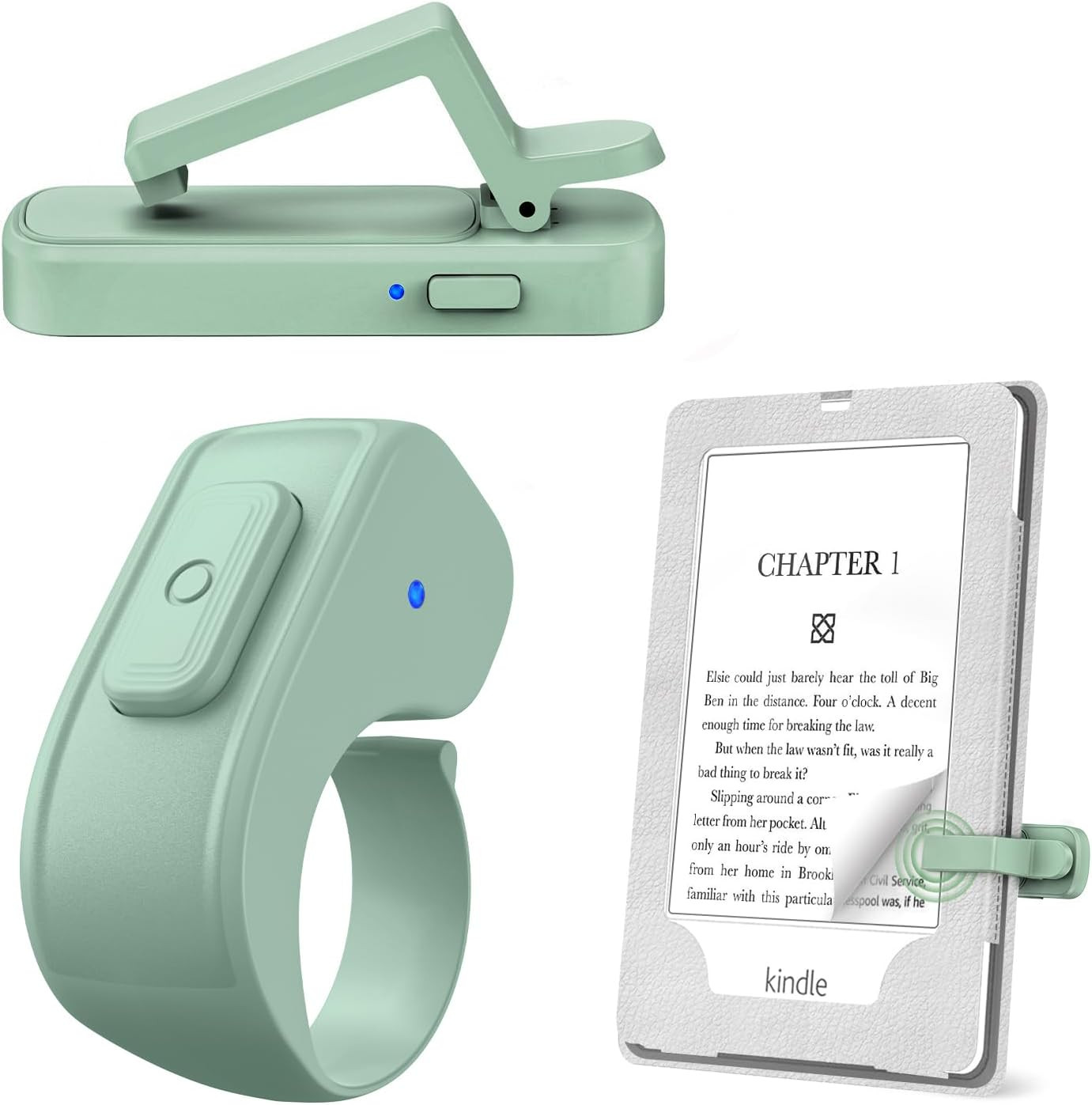 Remote Page Turner For Kindle Ring Hands-Free Reading E-Reader Tablet & Phone