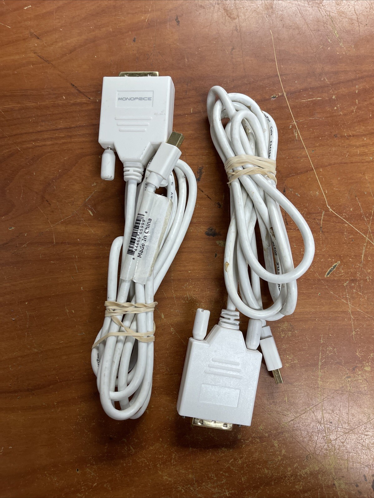 LOT OF 2 Monoprice, MDP-DVI-32-MM-06 Cable -