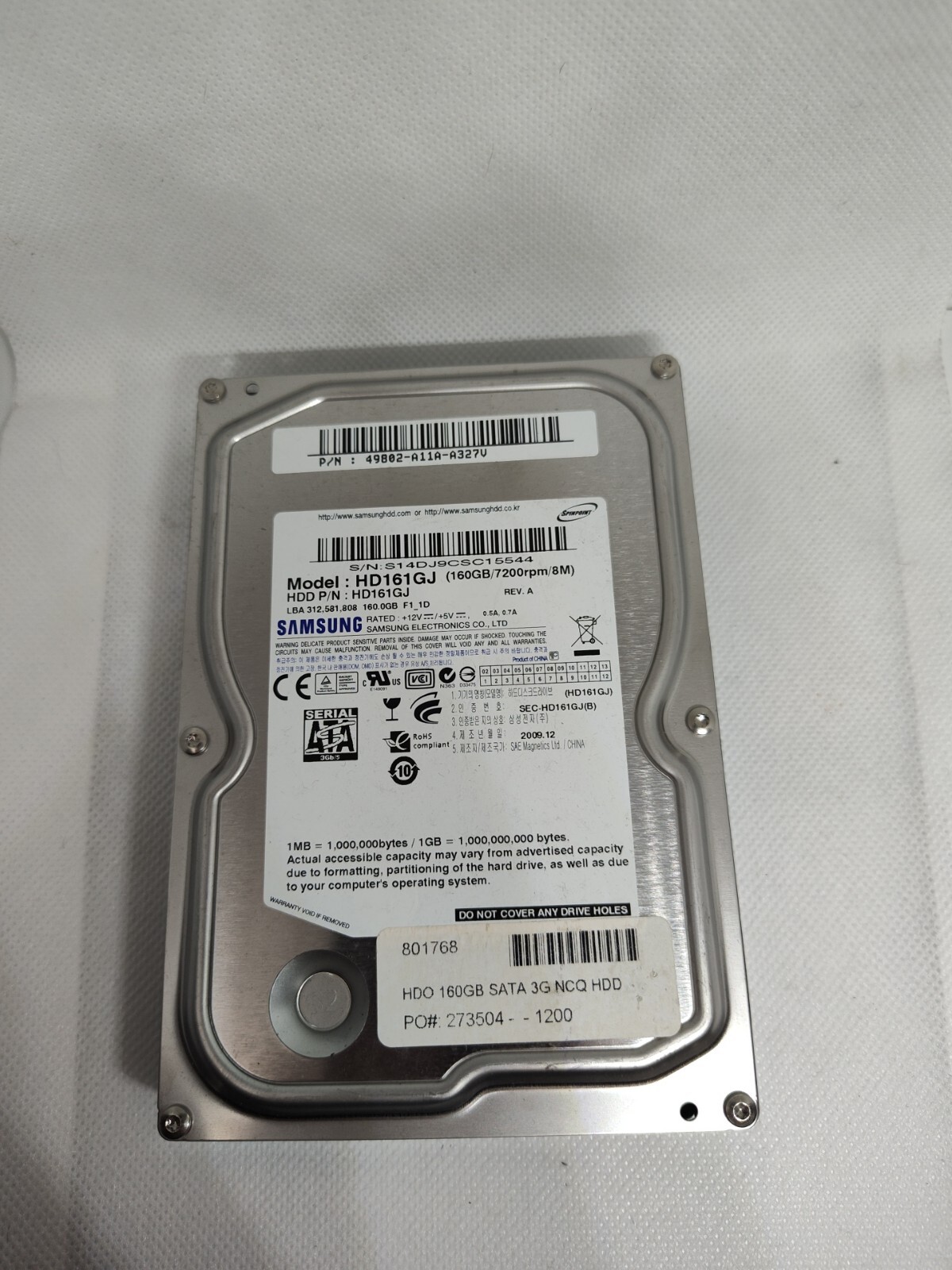Samsung SpinPoint F1 HD161GJ/B 3.5" 160GB 7200RPM SATA Hard Drive Item #017