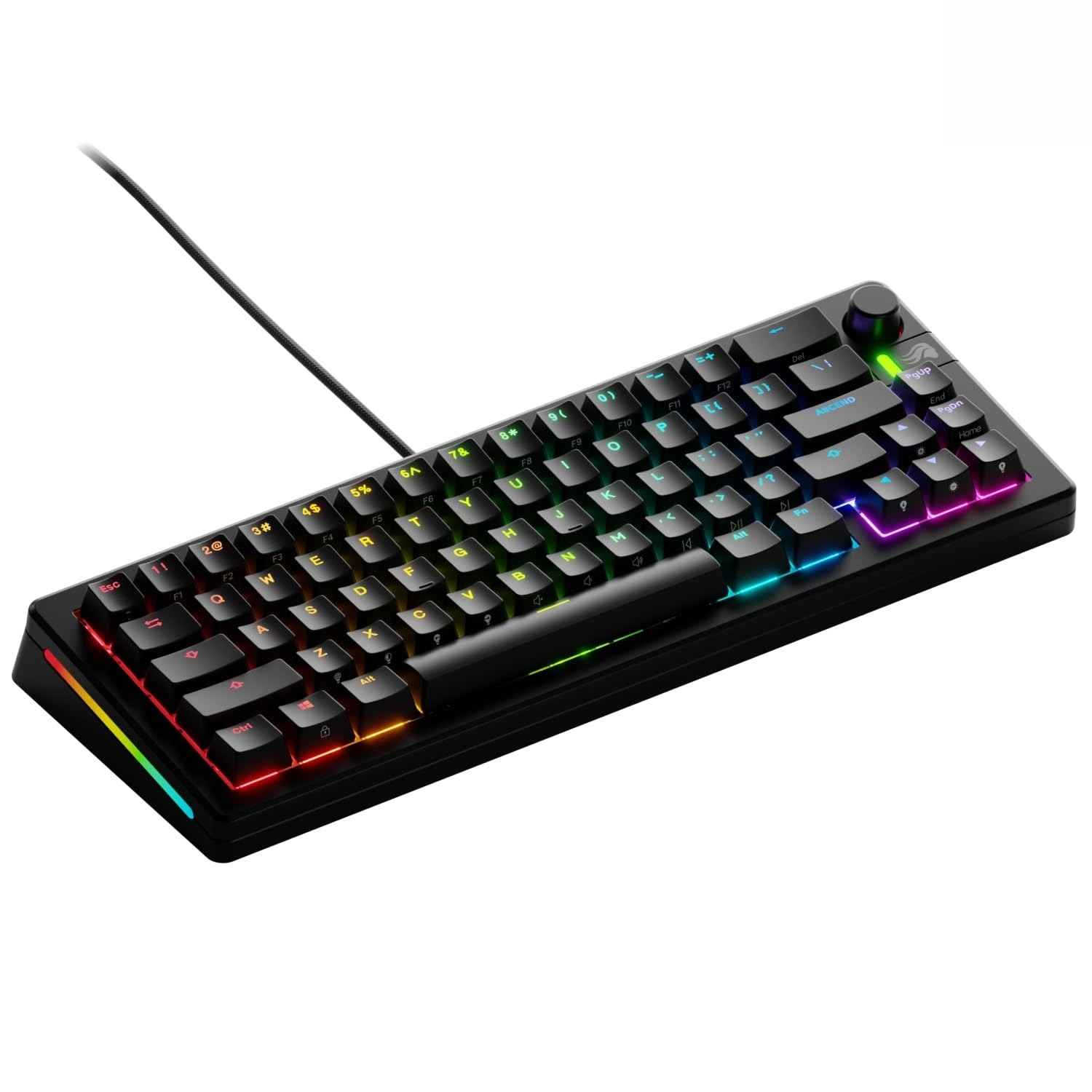 GLORIOUS GMMK 3 65% Custom Mechanical Keyboard Black Rotary Knob RGB Backlit