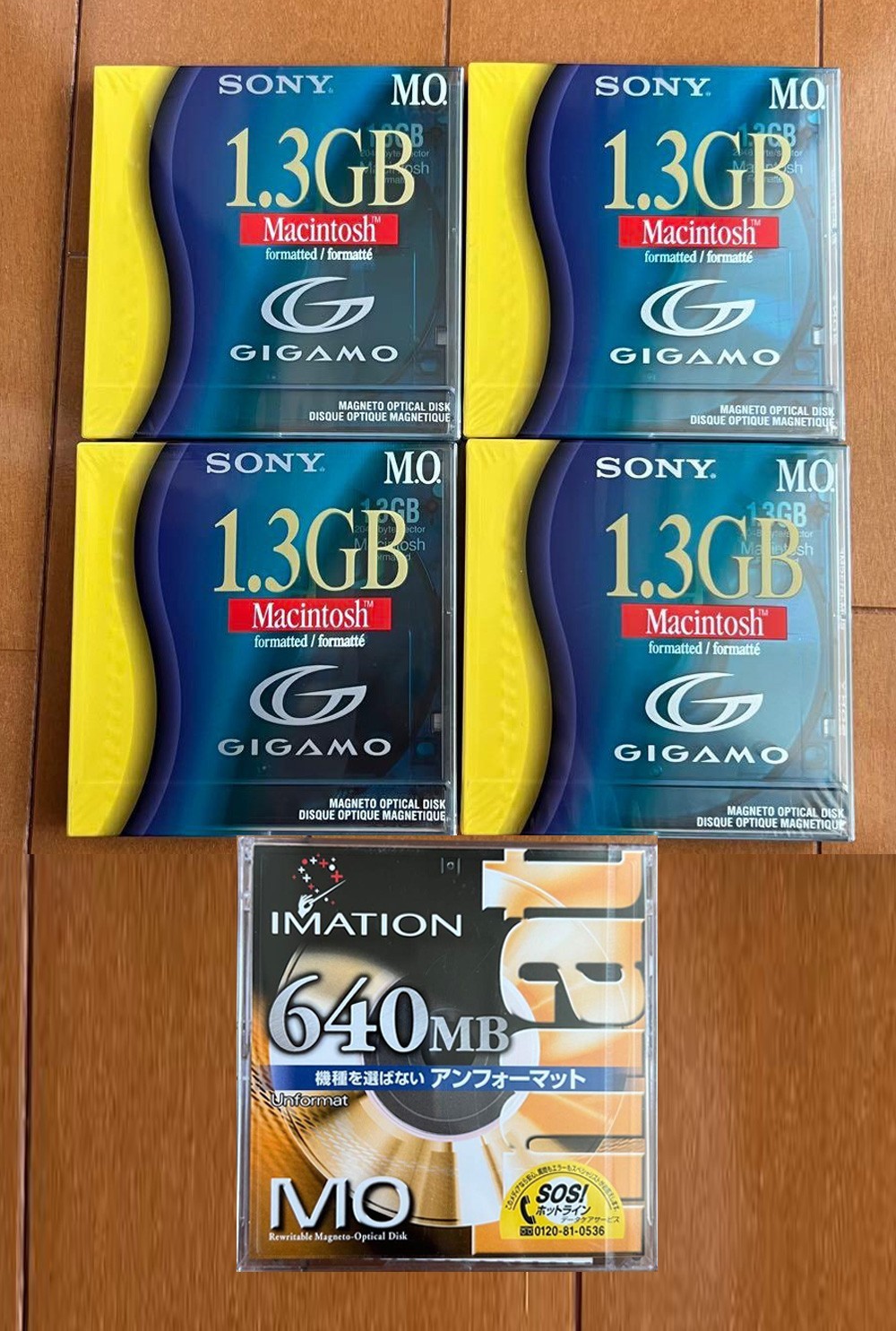 [ New ] SONY GIGAMO MO 1.3GB & IMATION MO 640MB Magneto Optical Disk lot of 5