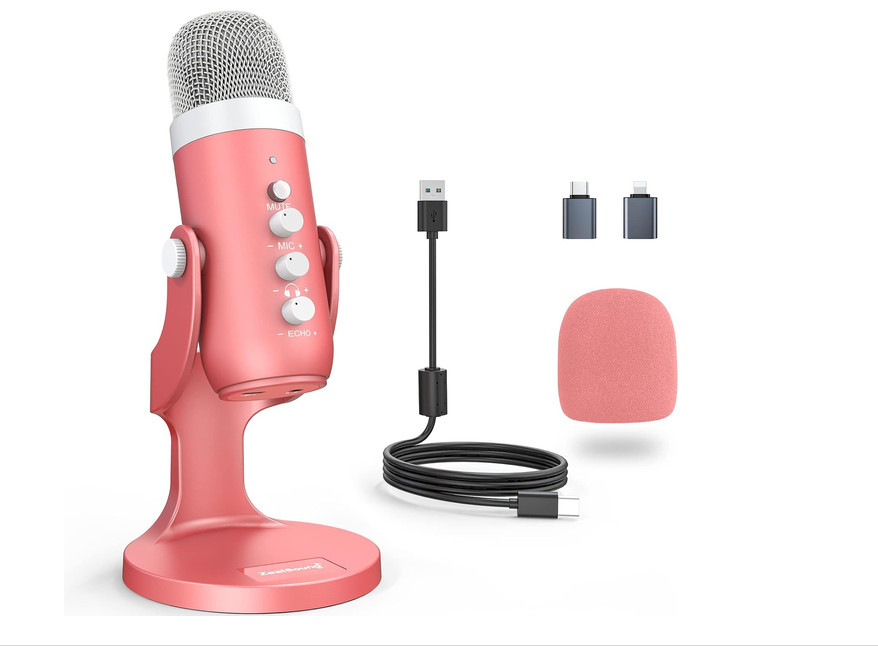 ZealSound Podcast Microphone for iPhone PC & Android with Noise Reduction USB Mi