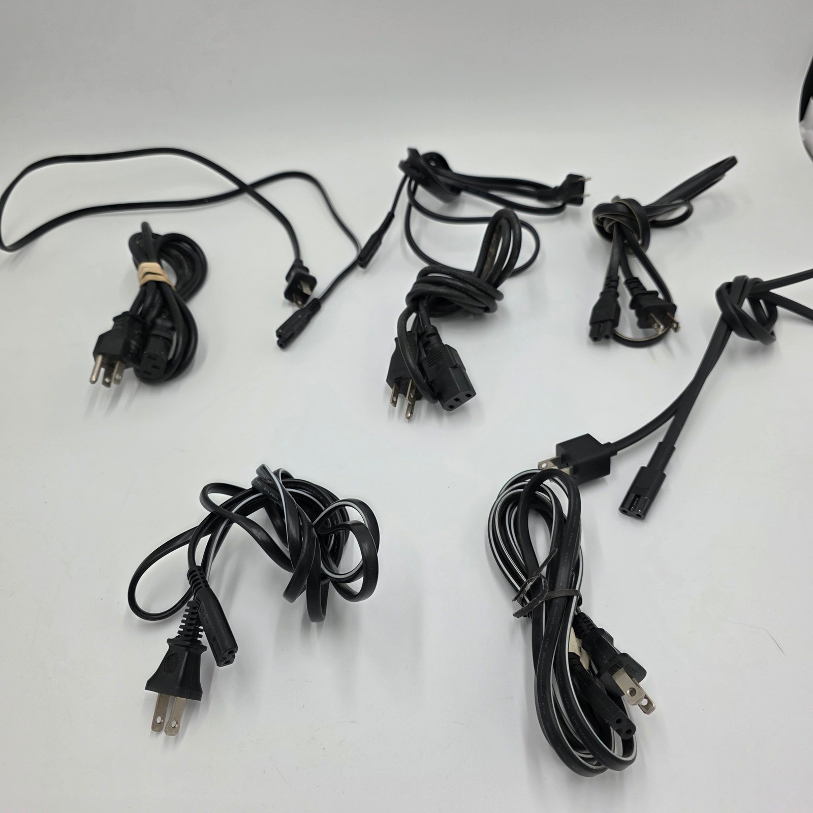 Lot of 6 PC Laptop Power Cord Cables 3 Prong IEC C13 C5 C7 Connectors