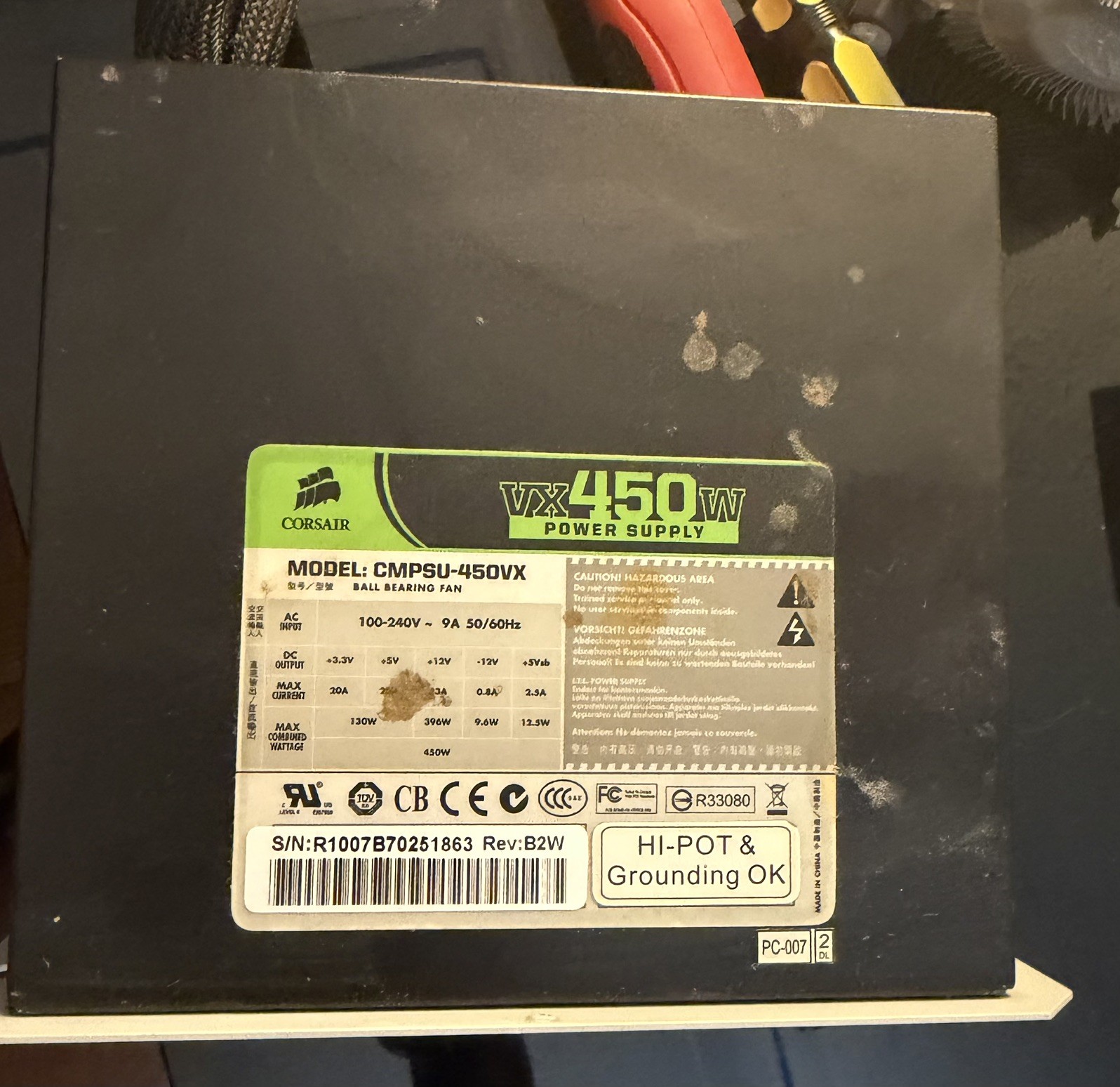 CORSAIR CMPSU-450VX 450 W ATX12V 80 PLUS Power Supply