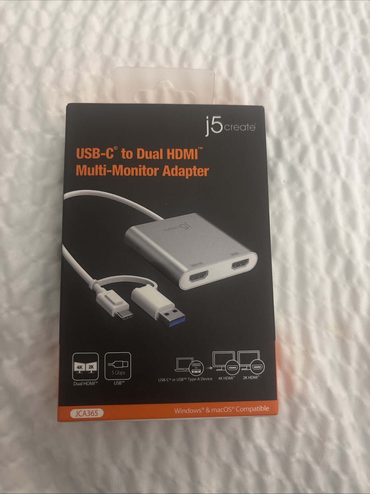 J5 Create USB-C To Dual HDMI Multi-Monitor Adapter New In Box JCA365