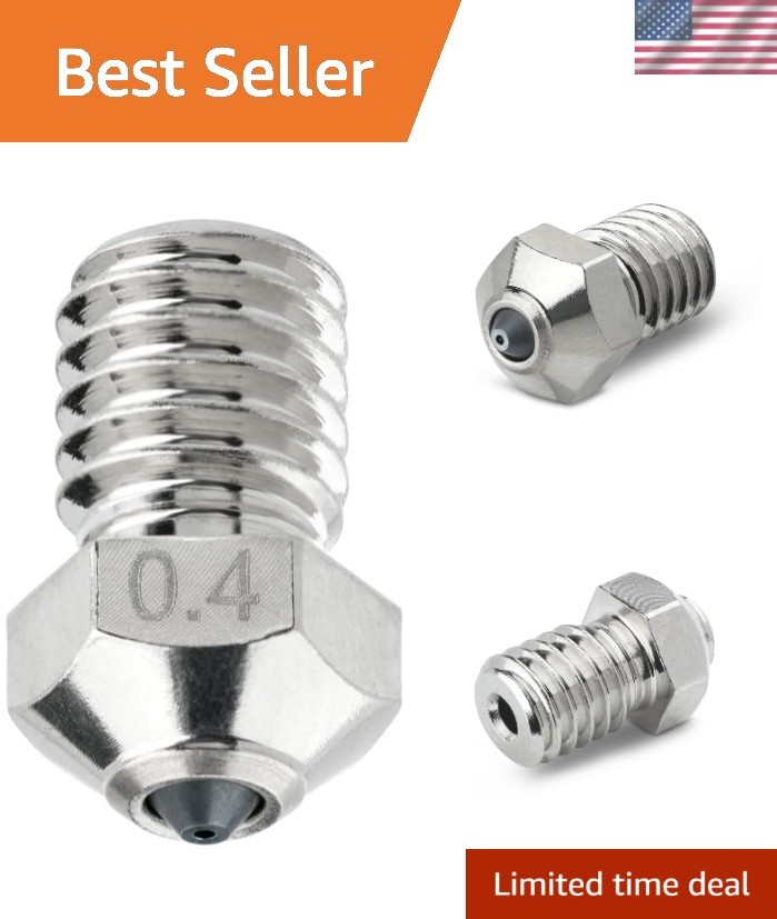 Tungsten Carbide Nozzle 0.4mm for E3D V6 Hotend, Prusa i3 MK3S / MINI, Anycub...