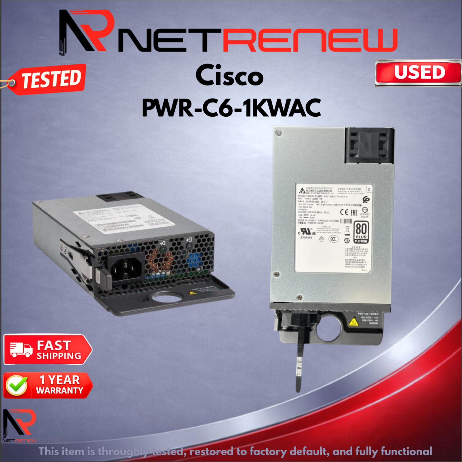 Cisco PWR-C6-1KWAC Power Supply  Platinum