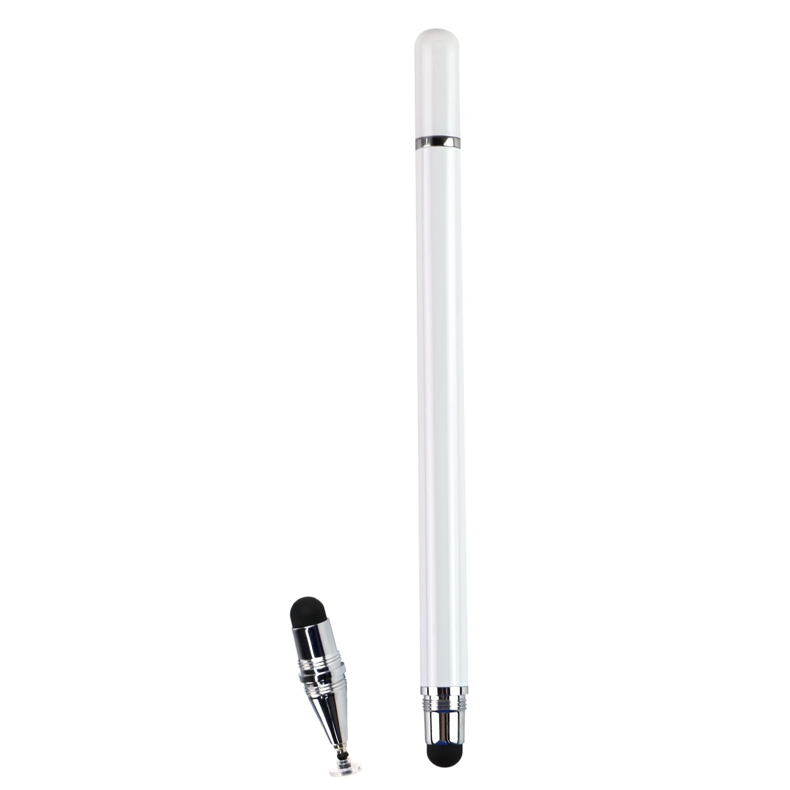 3-in-1 Professional Stylus Pen, White Metal Barrel, Capacitive Touch Screen C...