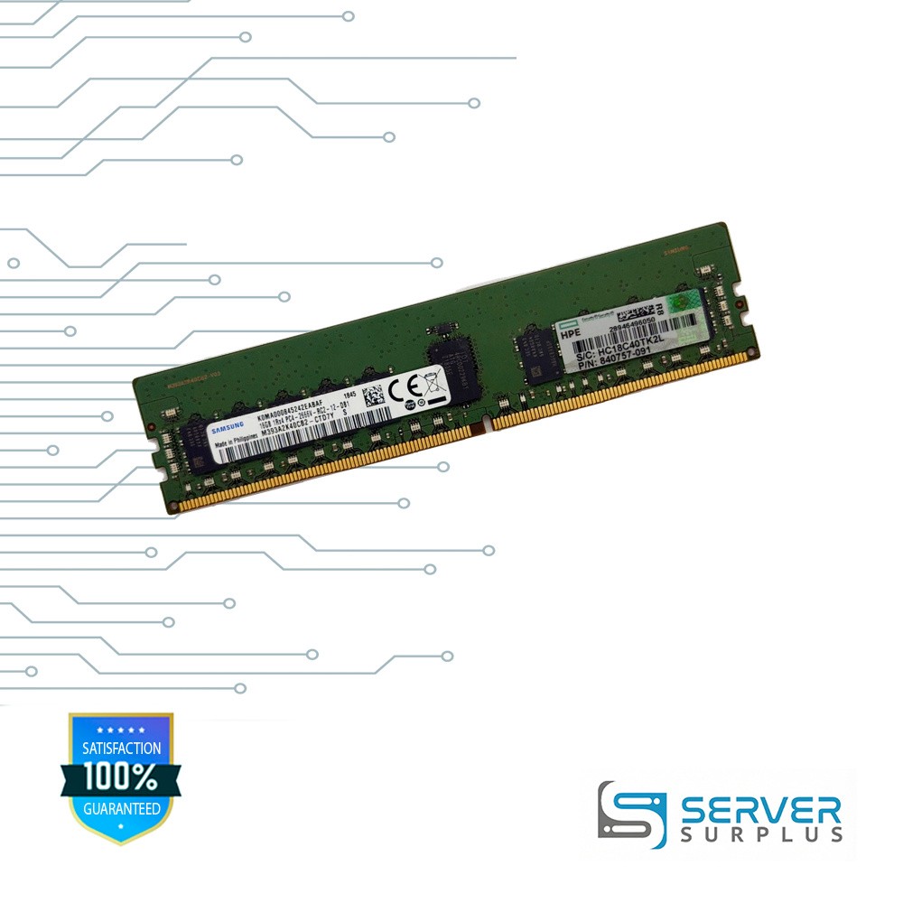 HPE 16GB DDR4-2666 PC4-21300 1Rx4 ECC REG RDIMM 840757-091 M393A2K40CB2-CTD7Y