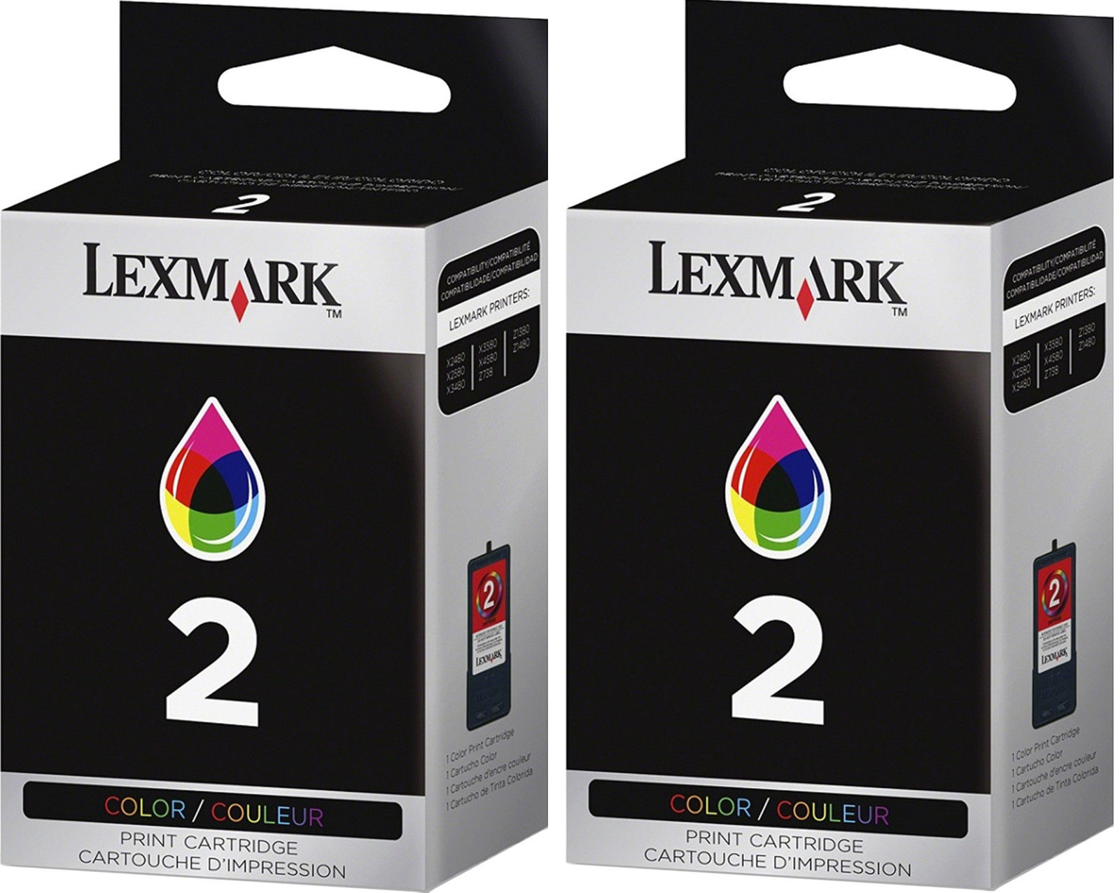 New Genuine Lexmark 2 2PK Ink Cartridges X Series X3480 X3580 Z Series Z1380