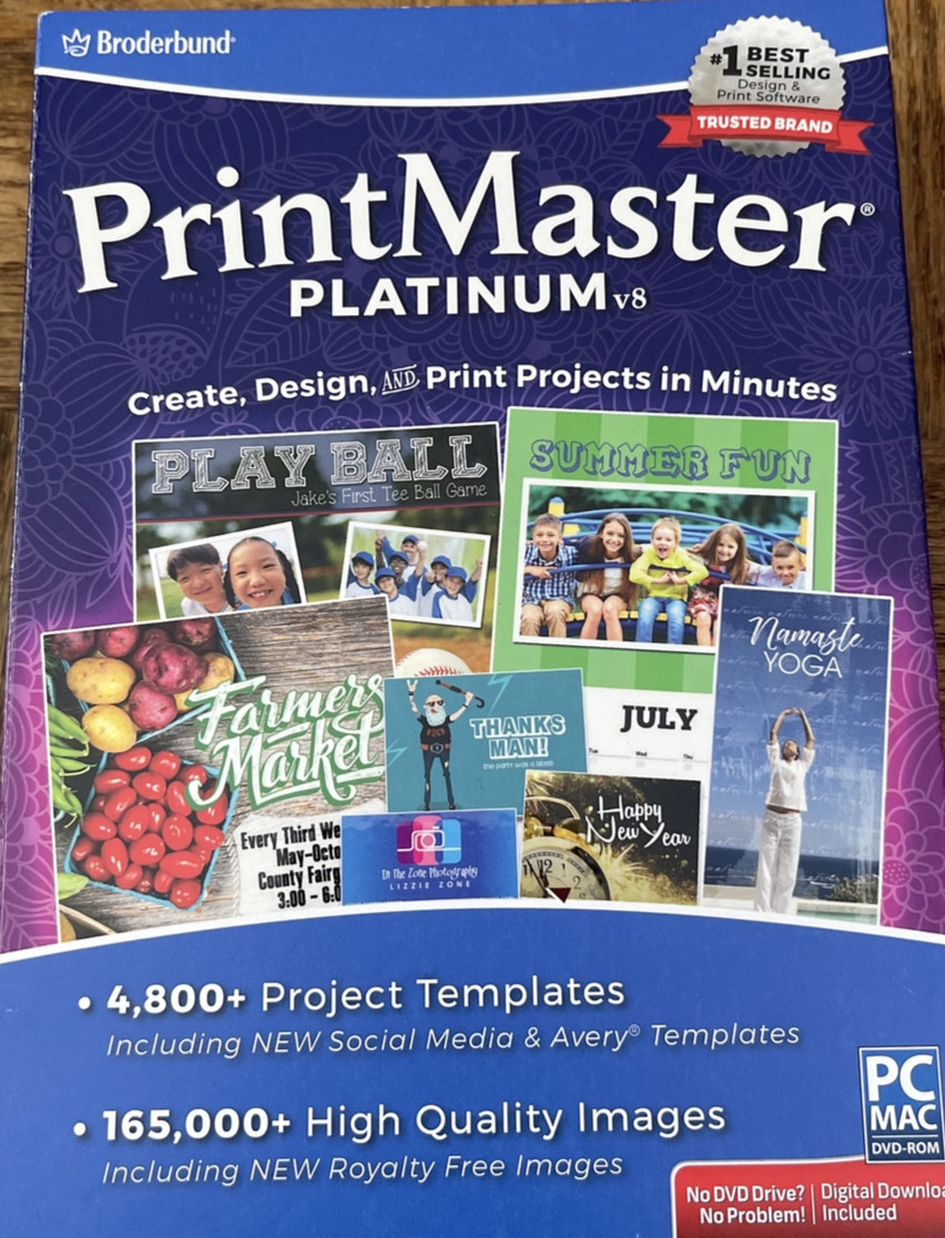Print Master Platinum PC CD Rom Software-Rare