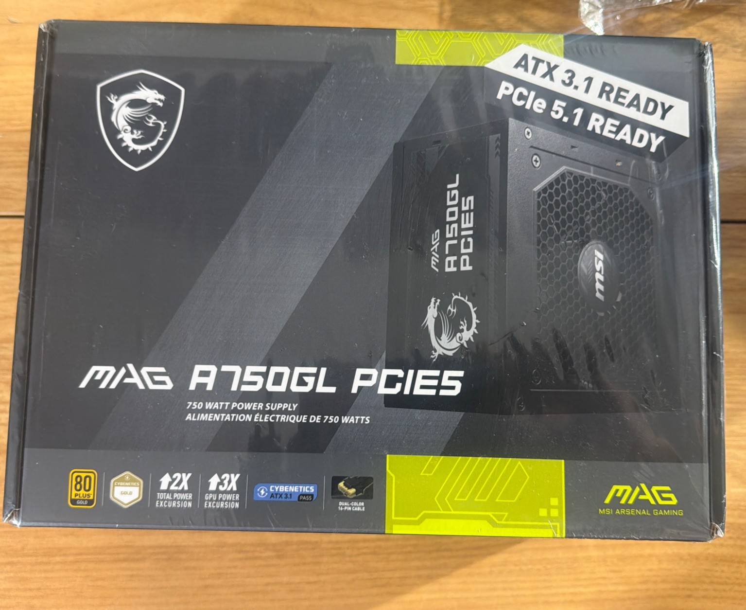 MSI MAG A750GL PCIE5 Modular ATX PSU 750W 80 Plus Gold -BRAND NEW SEALED- 