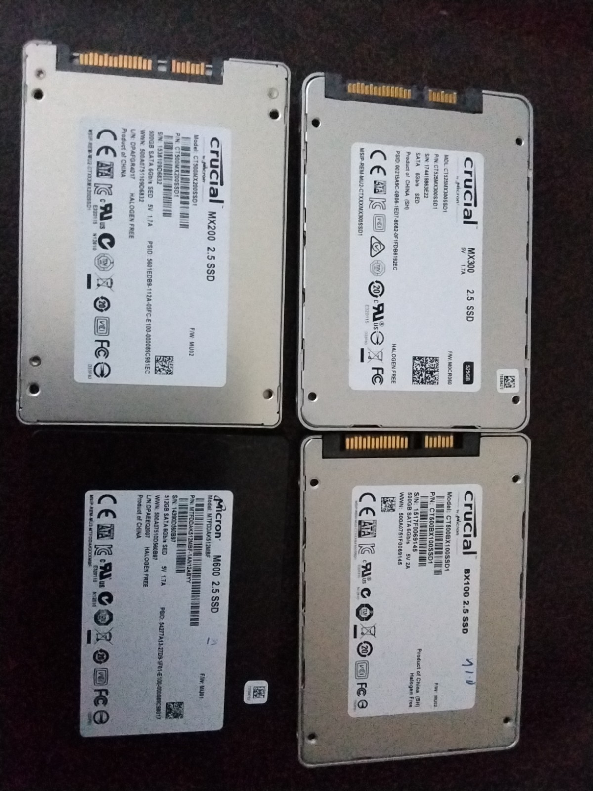 Micron/Crucial 2.5" 480gb/500gb/500 gb/512gb/525gb SATA SSD