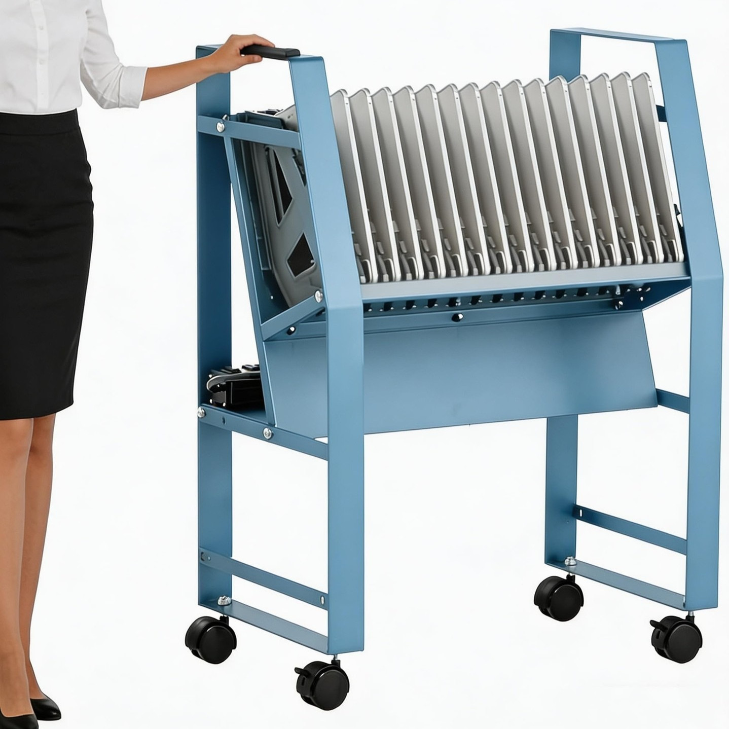 Charging Cart 16/32 Device Chromebook Spike Protection 15.6in Wheels Office