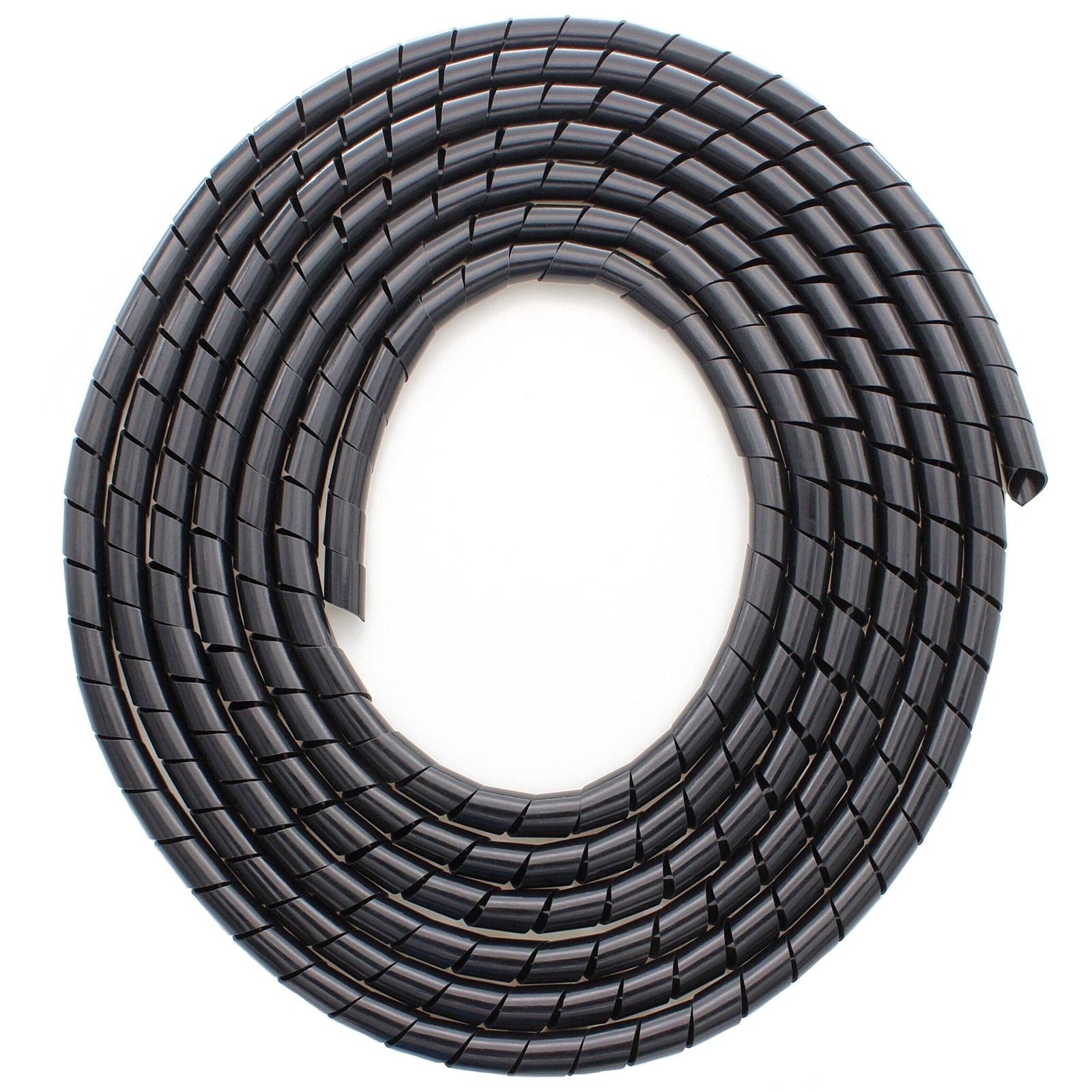 CSZD Spiral Cable Wrap,10ft – 1/4 inch Wire Wrap Cord Covers Black