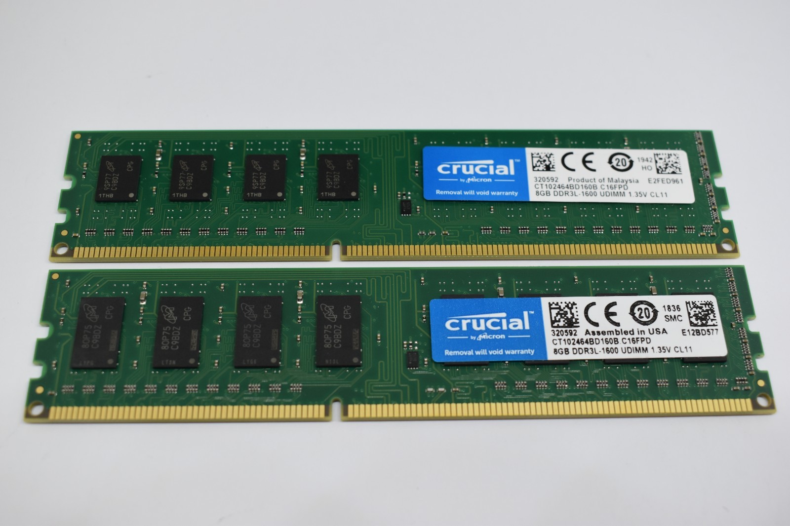 Crucial 16GB (2x8GB) PC3L-12800 DDR3-1600  Desktop Memory CT102464BD160B.C16FPD