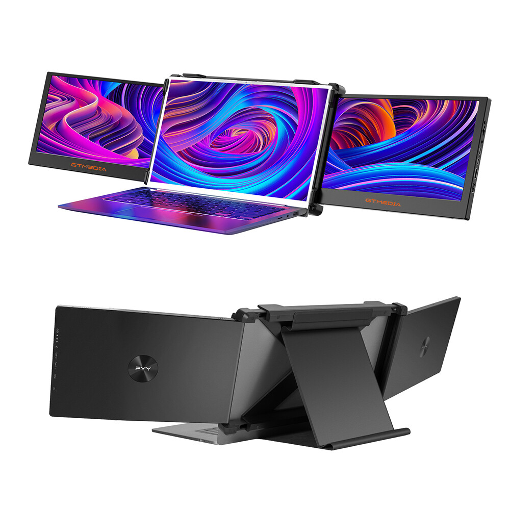 Portable Dual Monitor Screen Tri-Screen Extender Workstation for 13-17.3''Laptop