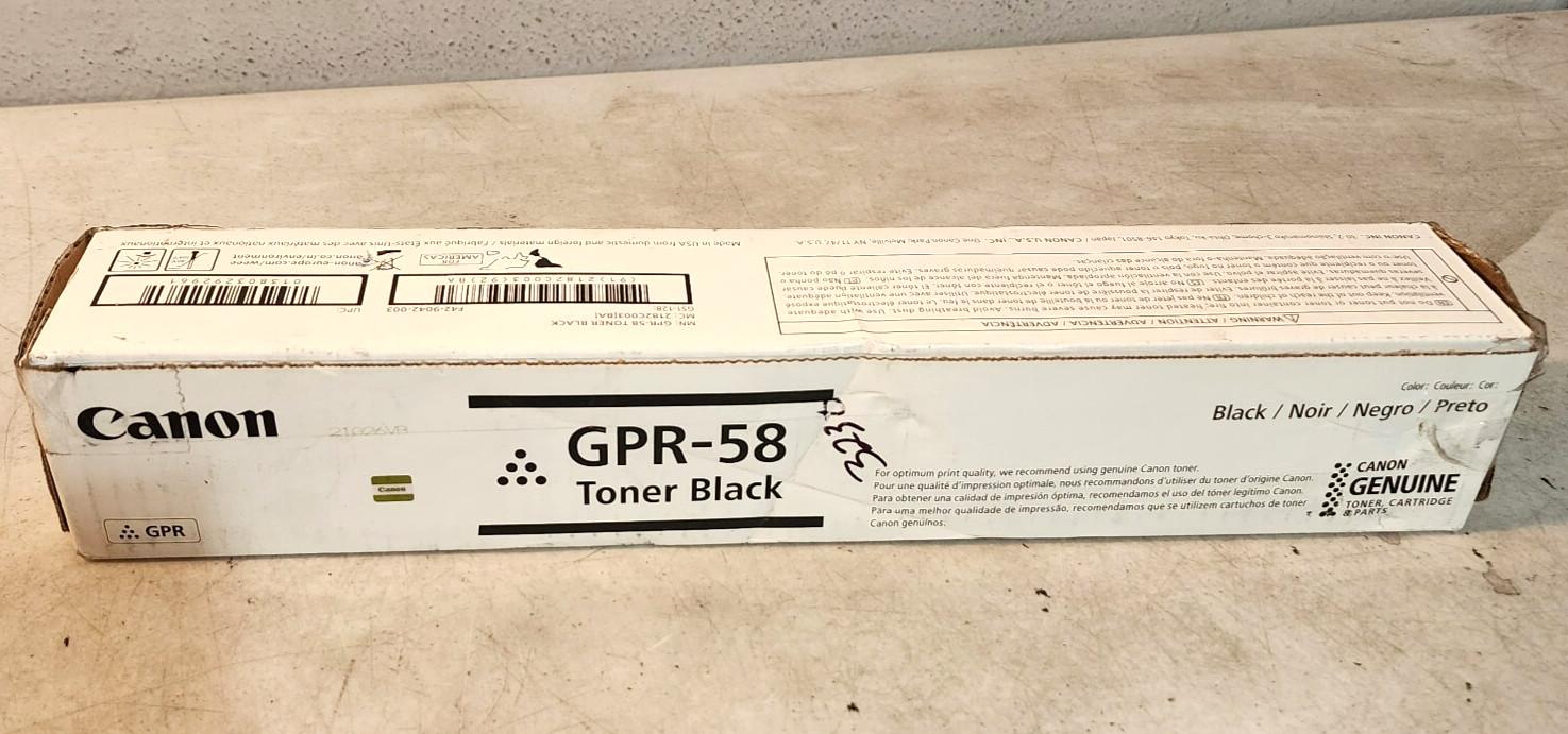 Canon GPR-58 Black Toner Cartridge 2182C003 ir ADV C256 Genuine New Sealed Box