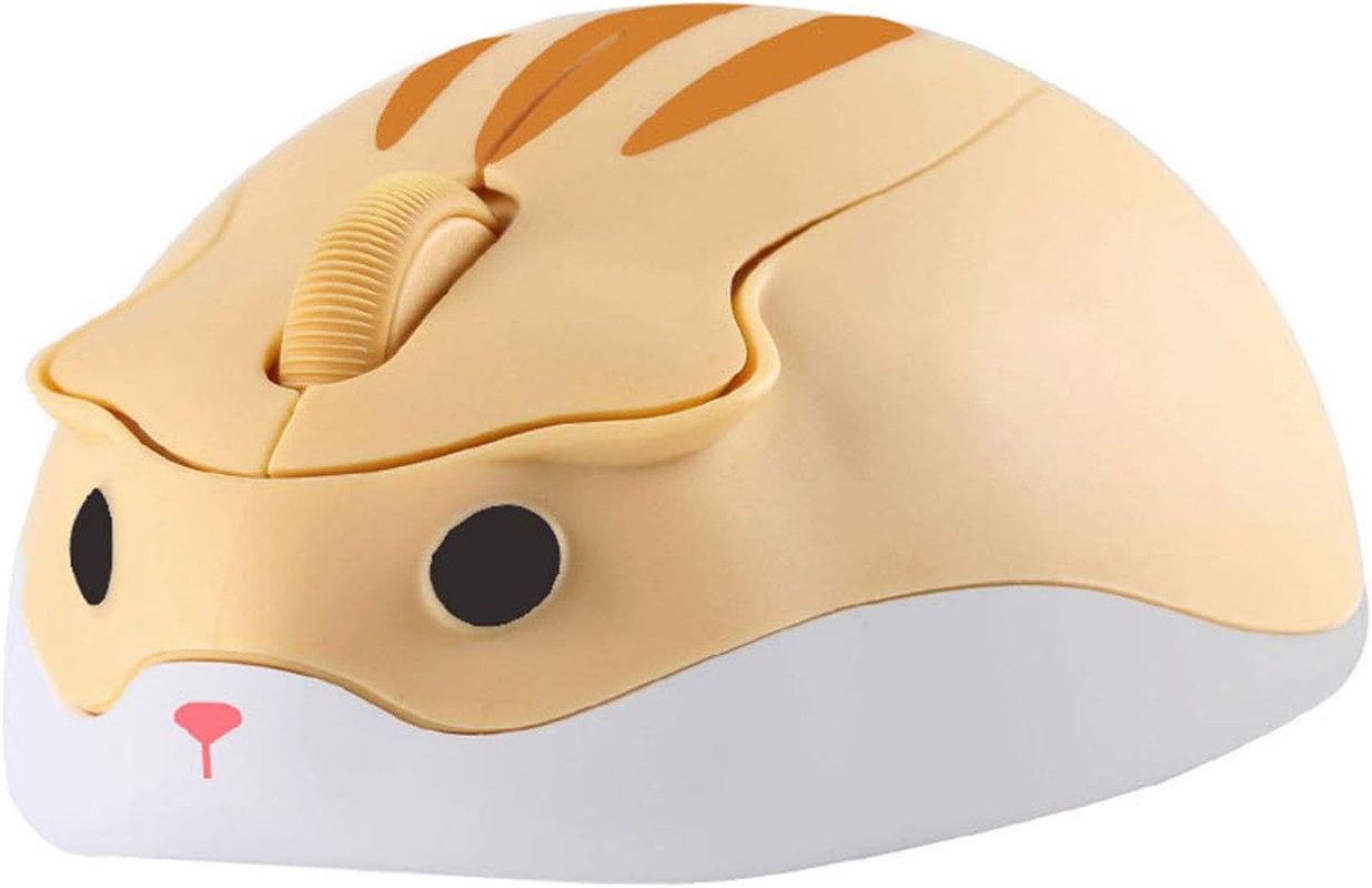 Hamster Wireless Mouse, Cute Animal Optical Aesthetics Silent Mouse Portable Cor