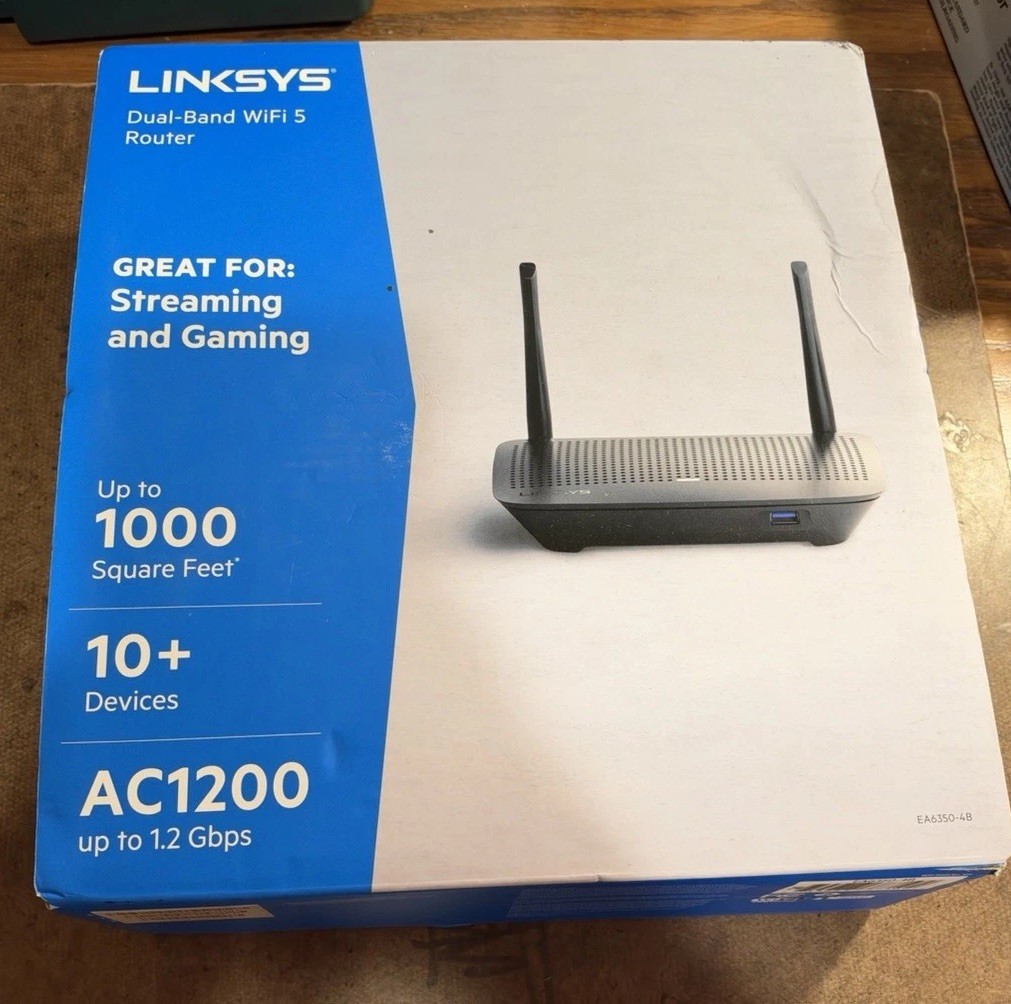 Linksys EA6350 AC1200 Dual-Band WiFi 5 Gigabit Wireless Router Open Box