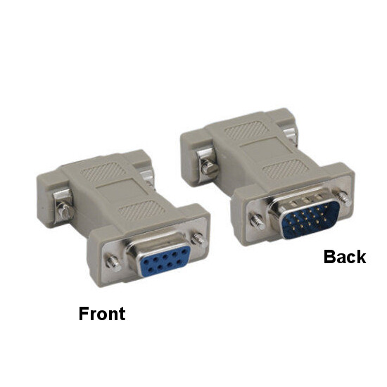 Kentek DB9 9Pin Female to HD15 15Pin Male Adapter Connector CGA VGA Video RS-232