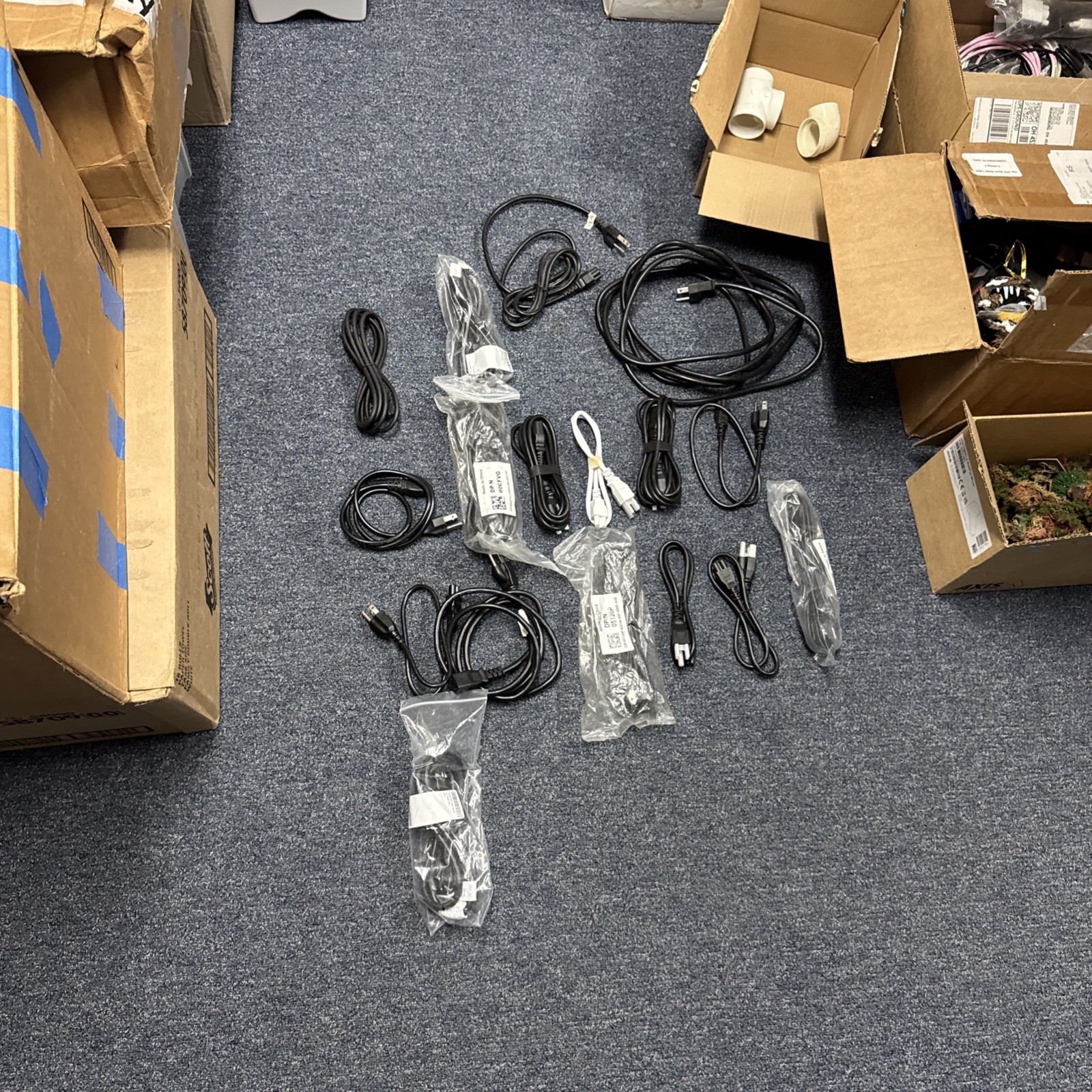 Lot Of 16 Computer Power Cords Mixed Lot See Pics 
