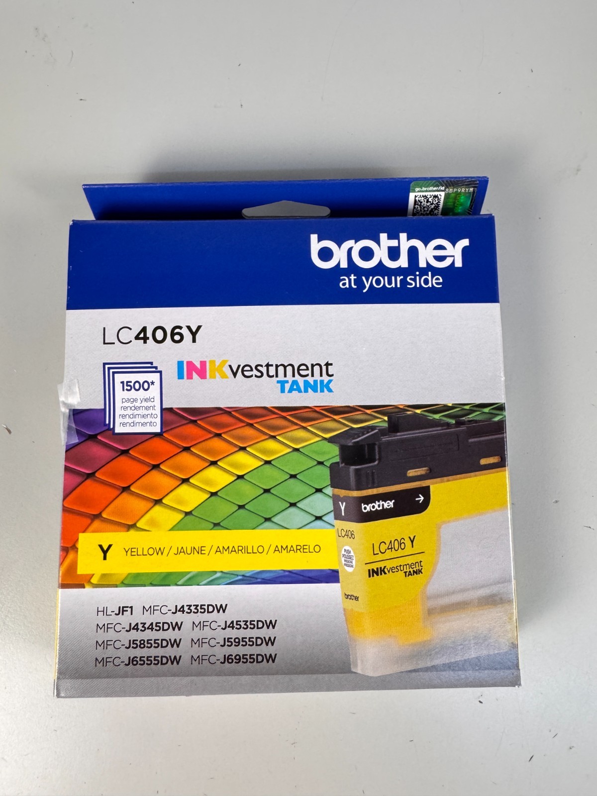Brother LC406YS OEM INKvestment Printer Ink 1 500 Page-Yield Yellow
