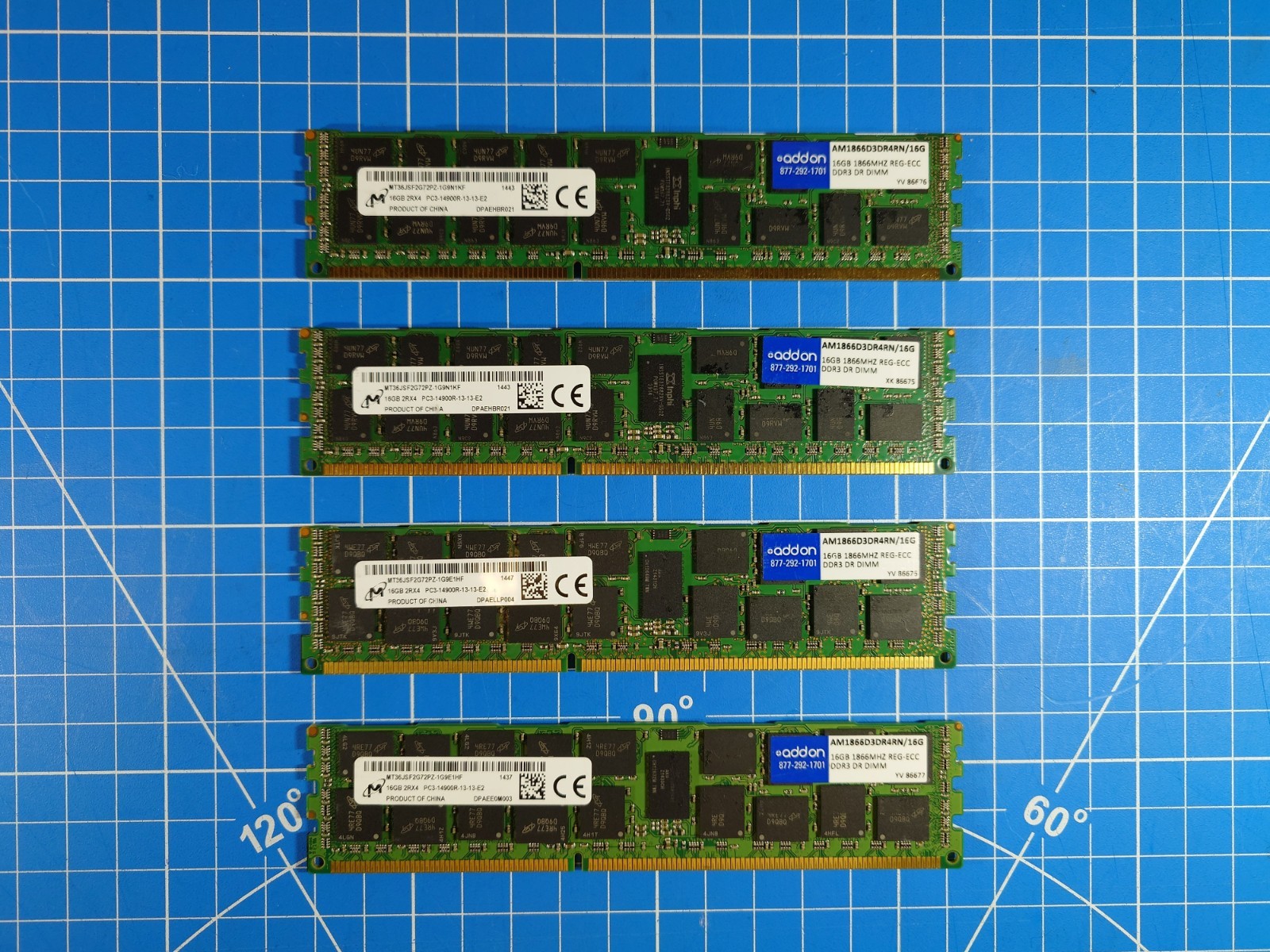 Micron 64gb kit 16gb 2RX4 PC3-14900r-13-13-E2 (4x16GB) RAM DDR3 1866MHz Kit