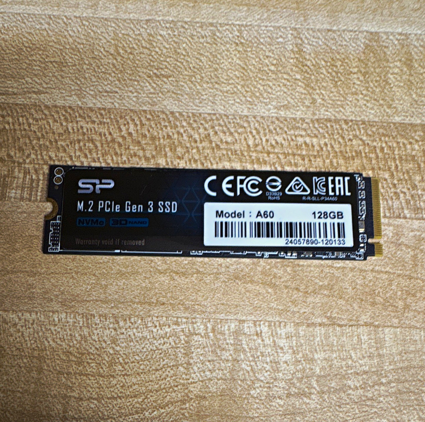 Silicon Power A60 128GB NVMe M.2 PCIe Gen3 Internal SSD Black
