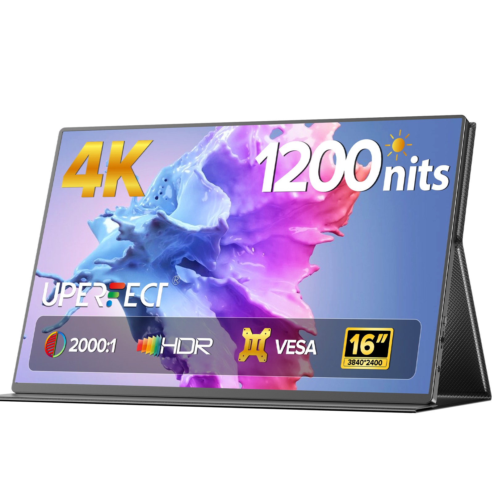 UPERFECT 16" 4K 1200Nits Portable Display with Stand | Stunning 4K HDR Quality