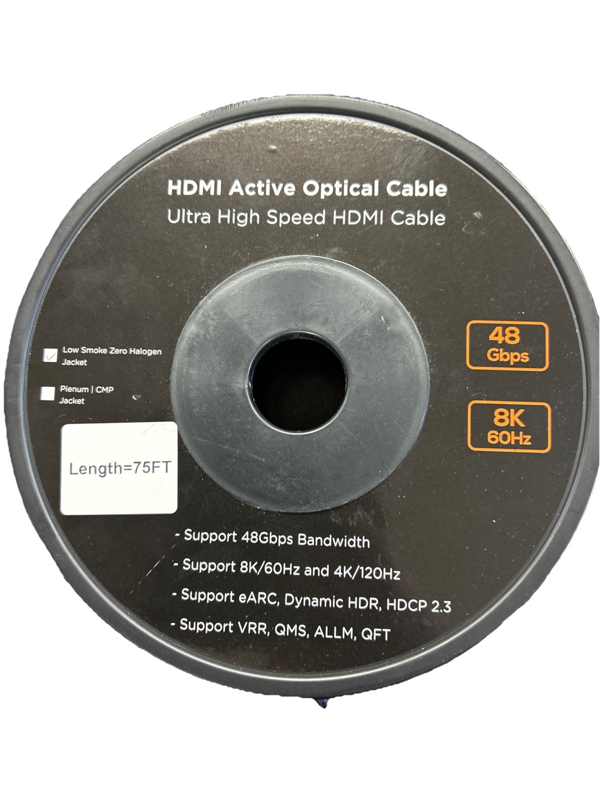 75Ft HDMI Active Optical Cable, 8K/60Hz, 8K 60 HZ Low Smoke Zero Halogen Jacket