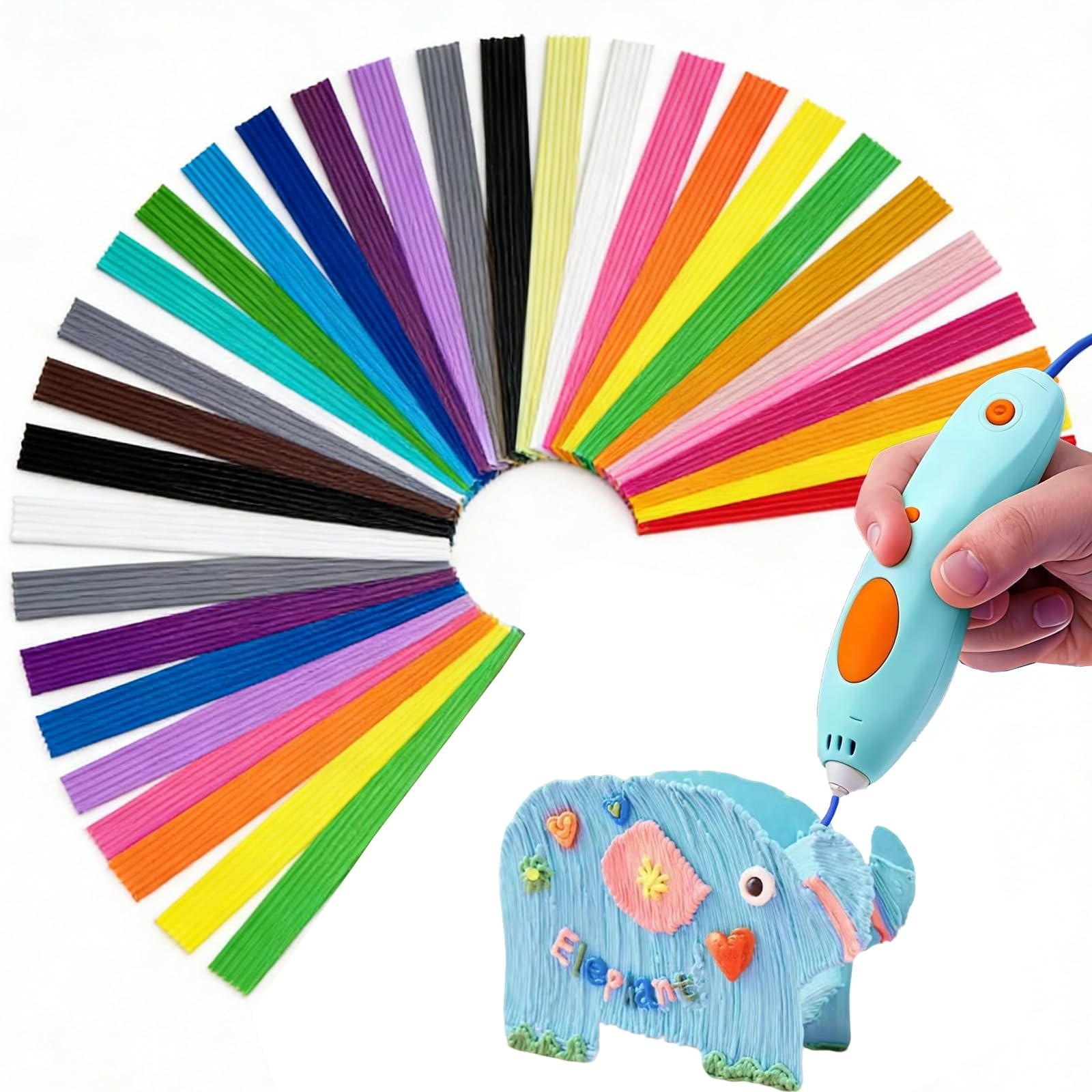 320 Pcs 32 Colors 3D Doodler Pen Filament Refills for 3Doodler Start+ Only - ...