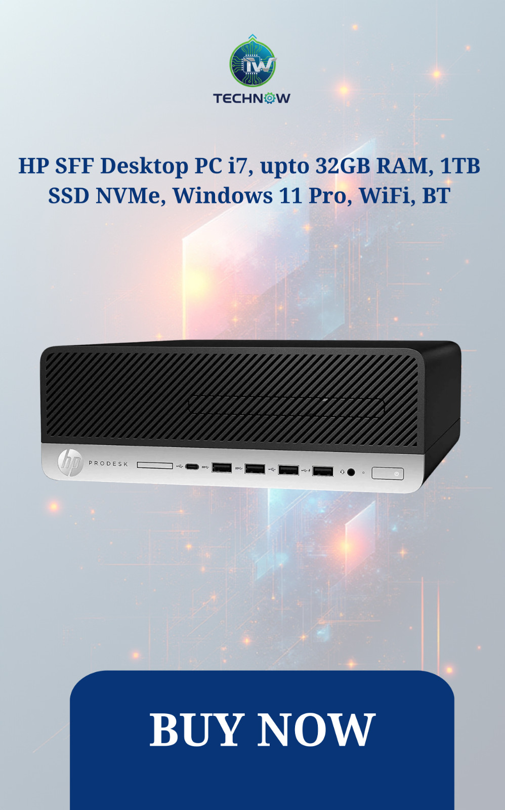 HP SFF Desktop PC i7, upto 32GB RAM, 1TB SSD NVMe, Windows 10/11 Pro, WiFi, BT